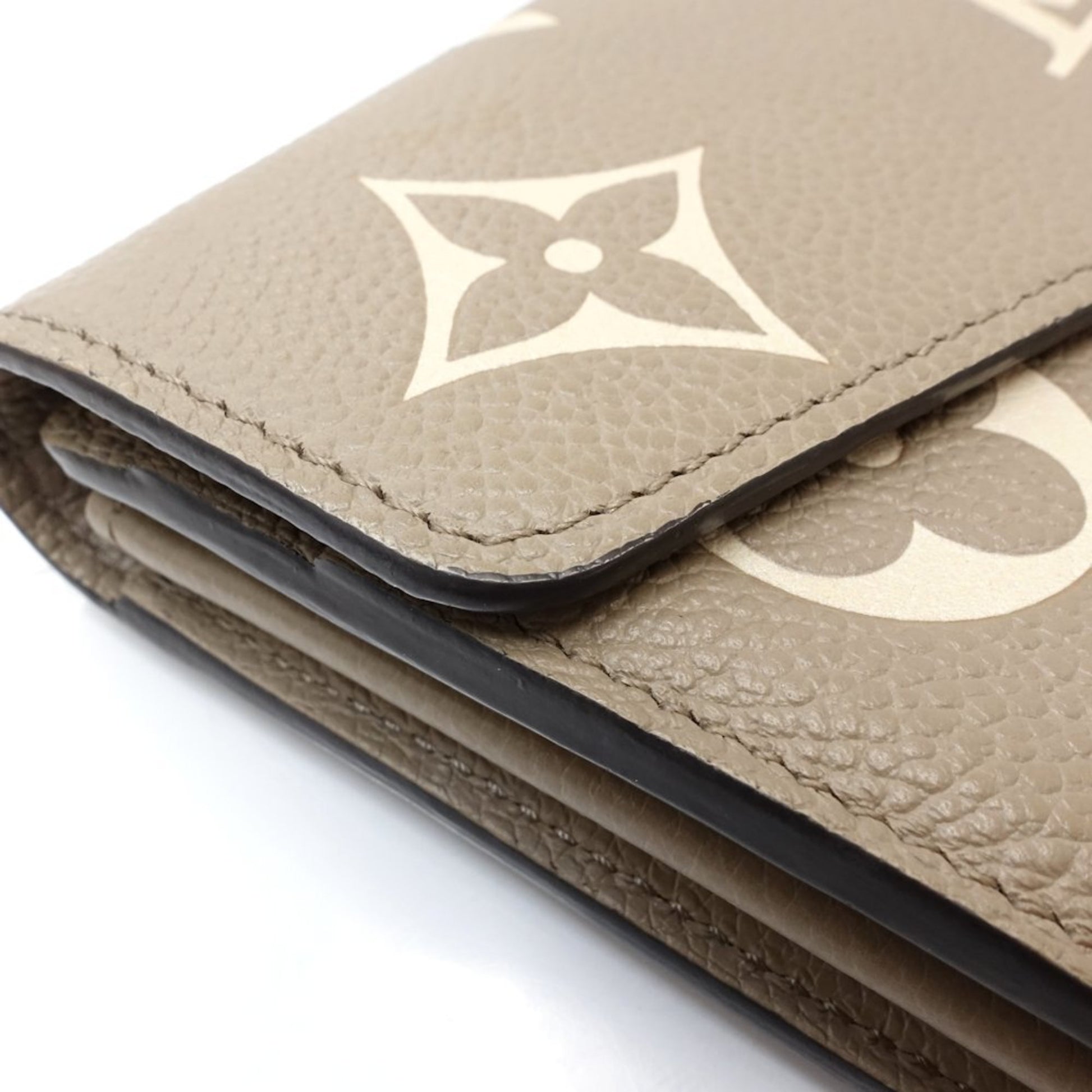 Louis Vuitton Portefeuille Sarah, Beige, Leather, wallet