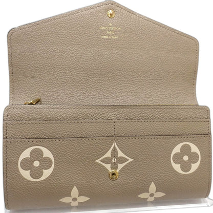 Louis Vuitton Portefeuille Sarah, Beige, Leather, wallet