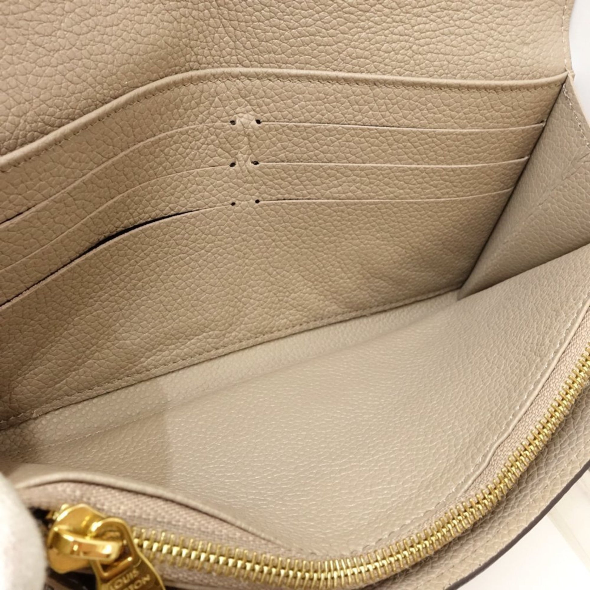 Louis Vuitton Portefeuille Sarah, Beige, Leather, wallet