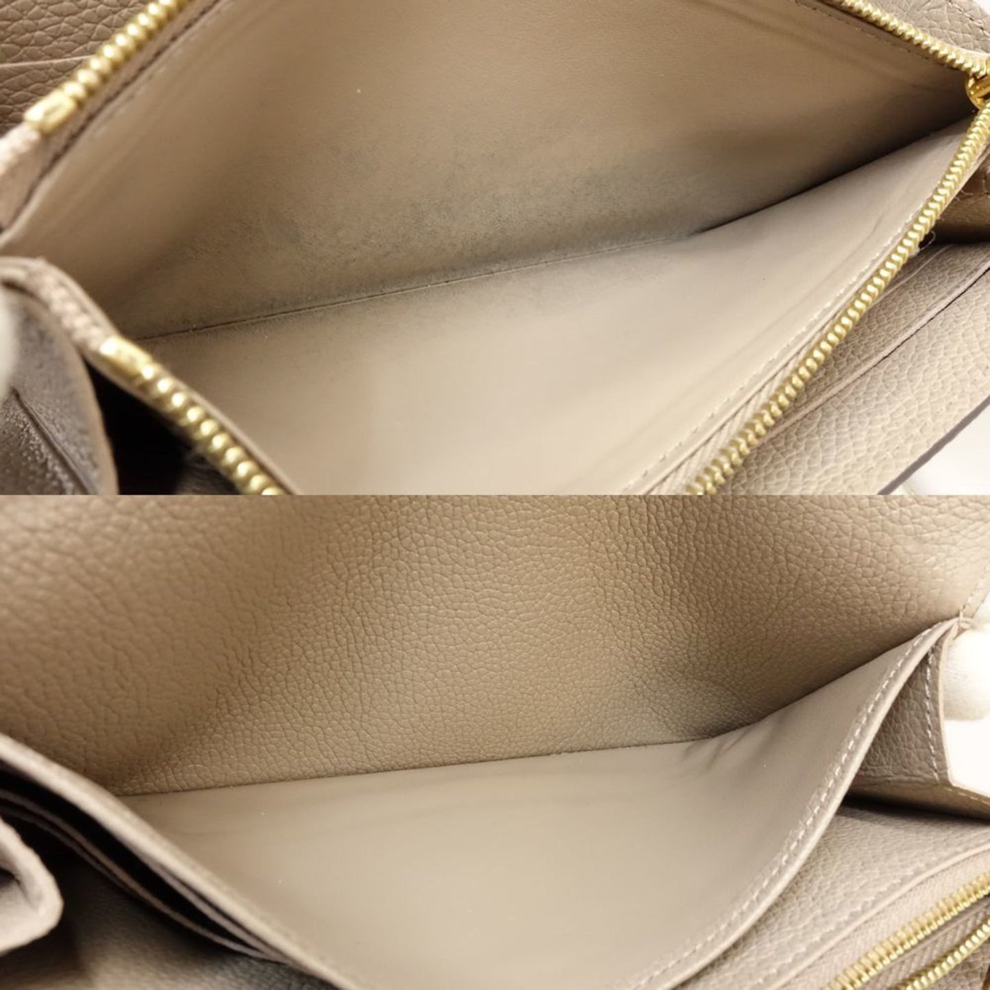 Louis Vuitton Portefeuille Sarah, Beige, Leather, wallet