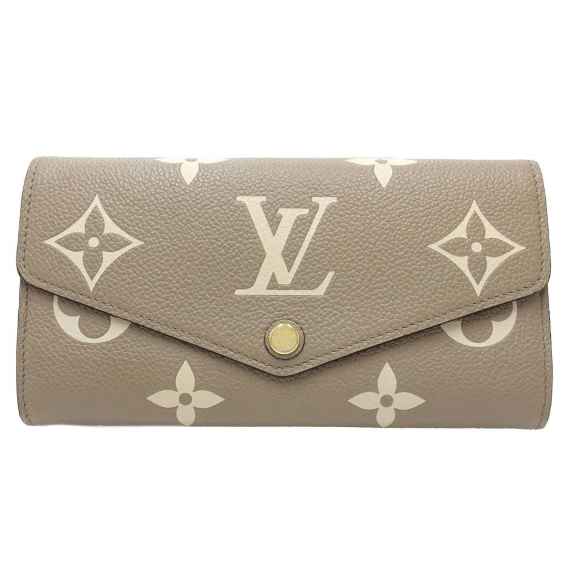 Louis Vuitton Portefeuille Sarah, Beige, Leather, wallet
