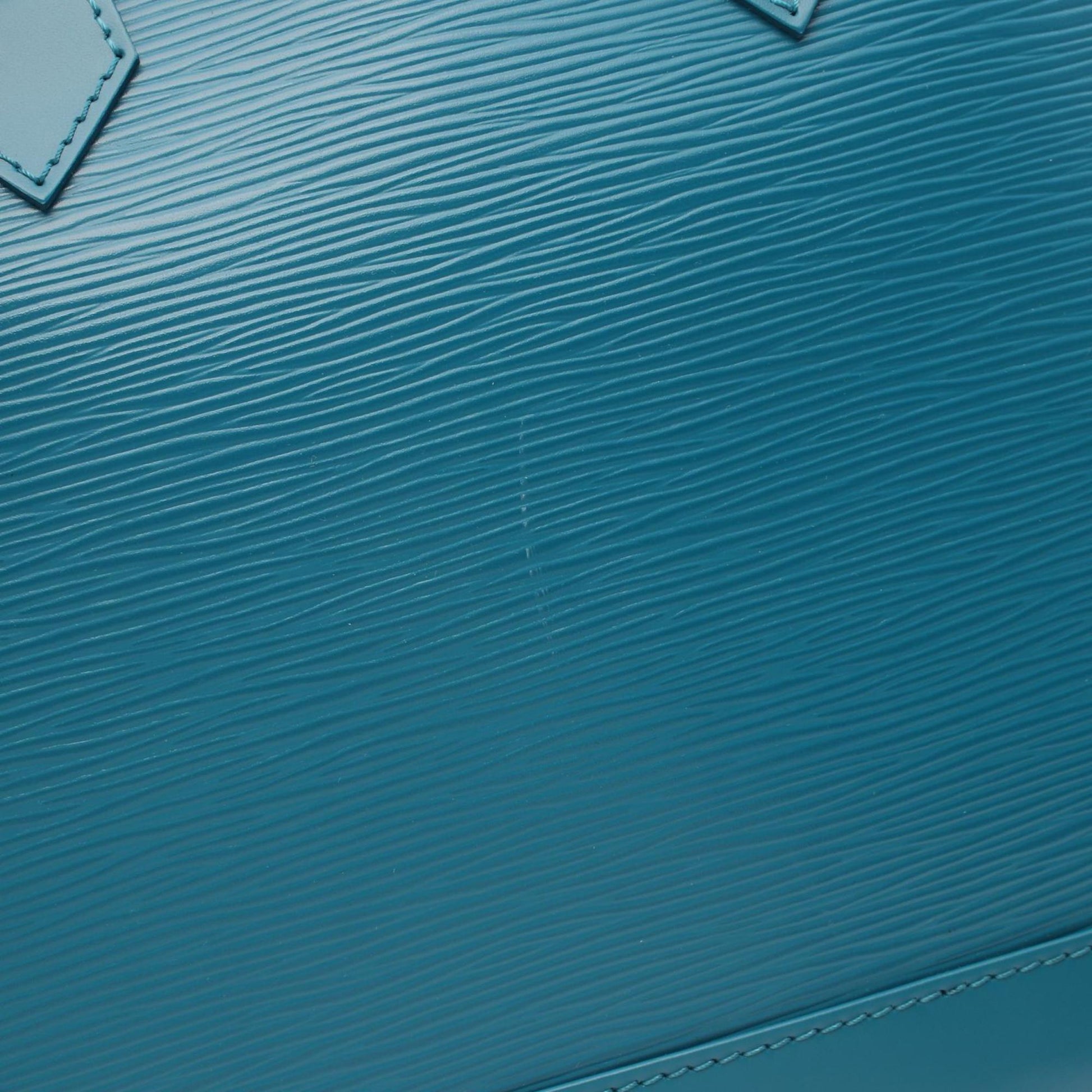 Louis Vuitton Alma, Blue, Leather, handbag