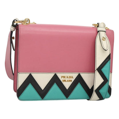 Prada Saffiano, Pink, Leather, shoulder