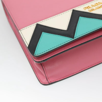 Prada Saffiano, Pink, Leather, shoulder
