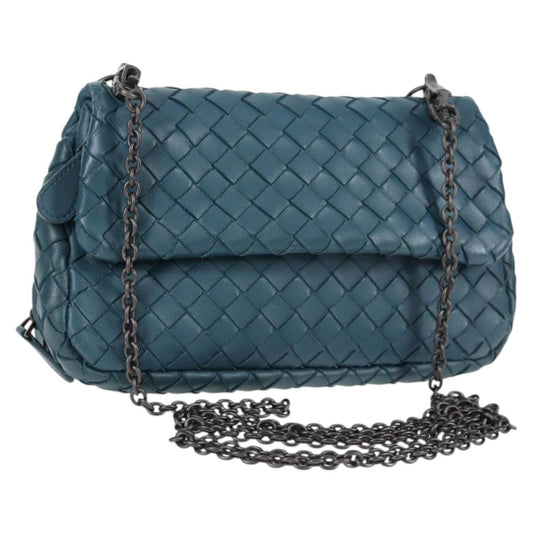 Bottega Veneta Olimpia, Blue, Leather, shoulder