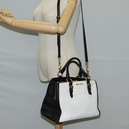 Miu Miu Madras, White, Leather, handbag