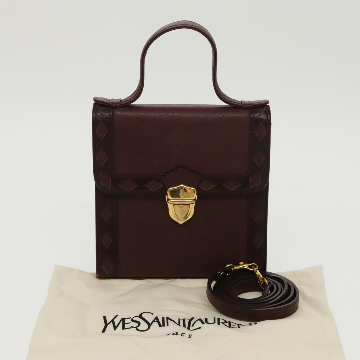 Saint Laurent, Burgundy, Leather, handbag