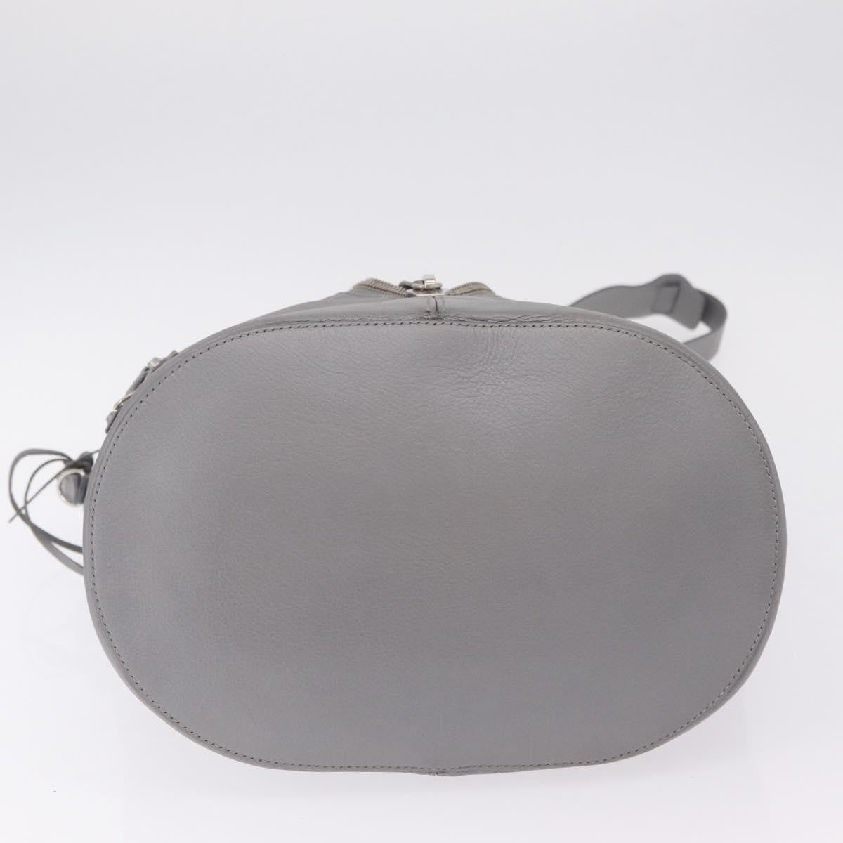 Balenciaga Papier Drop Bucket Leather, Silver, Leather, Handbag