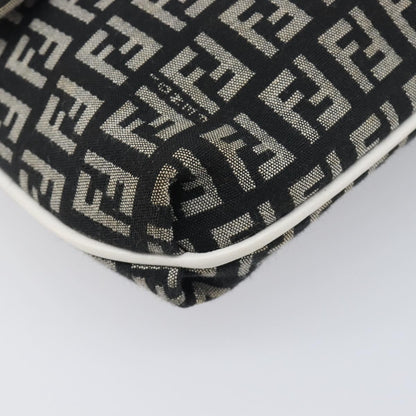 Fendi Vintage Flap Zucchino Canvas, Black, Canvas, Crossbody Bag