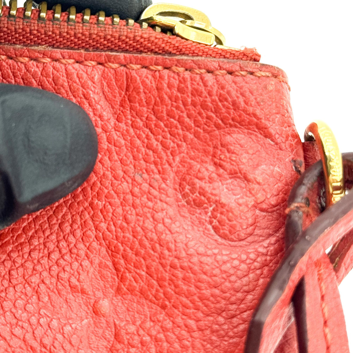 Louis Vuitton Multi Pochette Accessoires Pouch Monogram Empreinte Giant, Red, Leather, Clutch