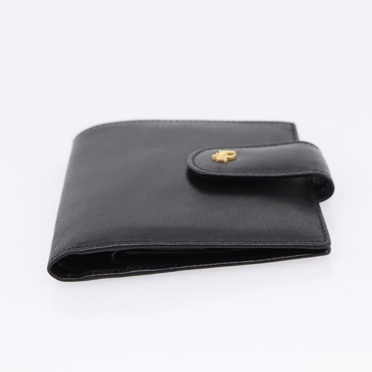Christian Dior Bifold Card Holder Leather, Black, Leather, Card Holder