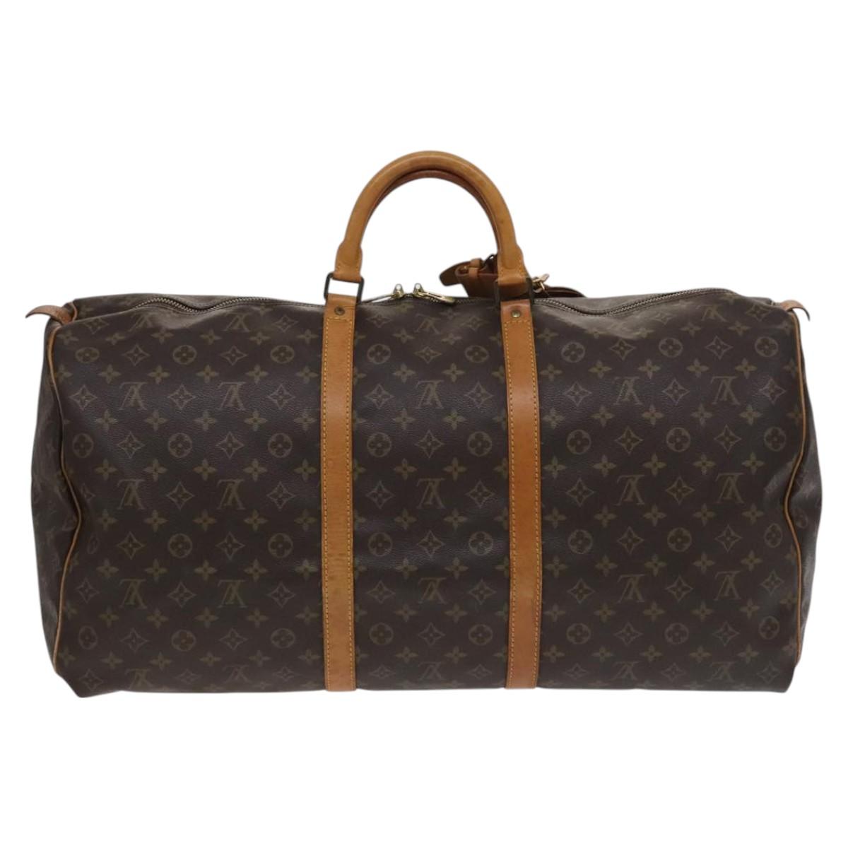 Louis Vuitton Keepall 60, Brown, Canvas, travel