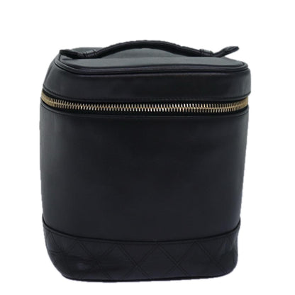 Chanel Vanity, Black, Leather, clutch