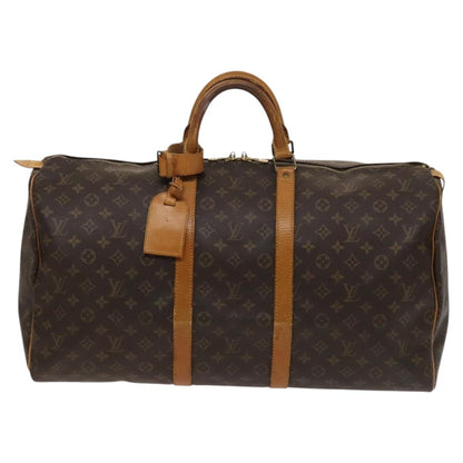 Louis Vuitton Keepall 55, Brown, Canvas, travel