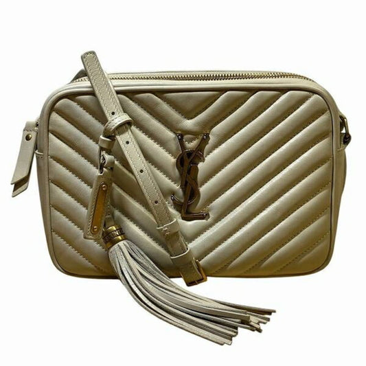 Saint Laurent Camera Lou, Beige, Leather, shoulder