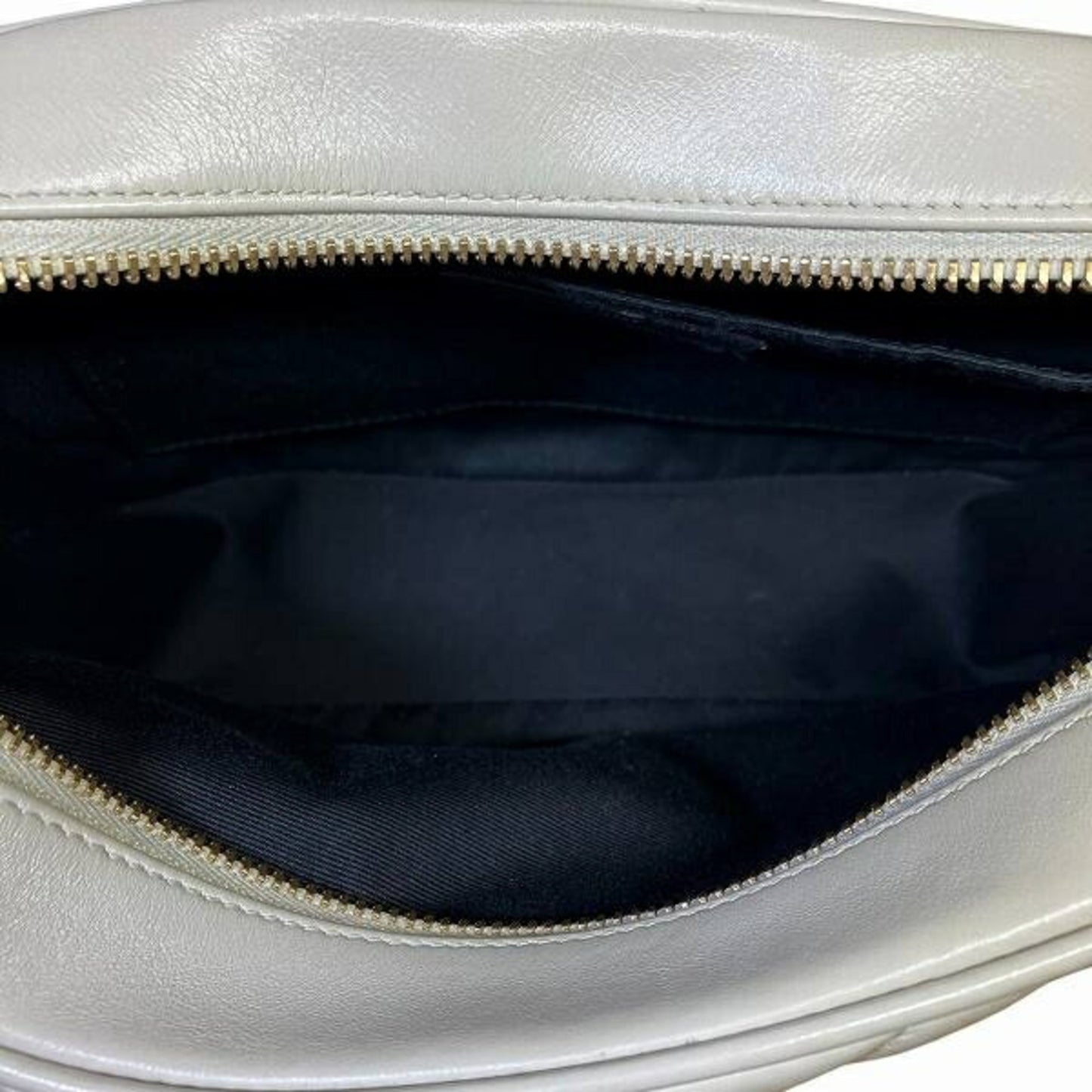 Saint Laurent Camera Lou, Beige, Leather, shoulder