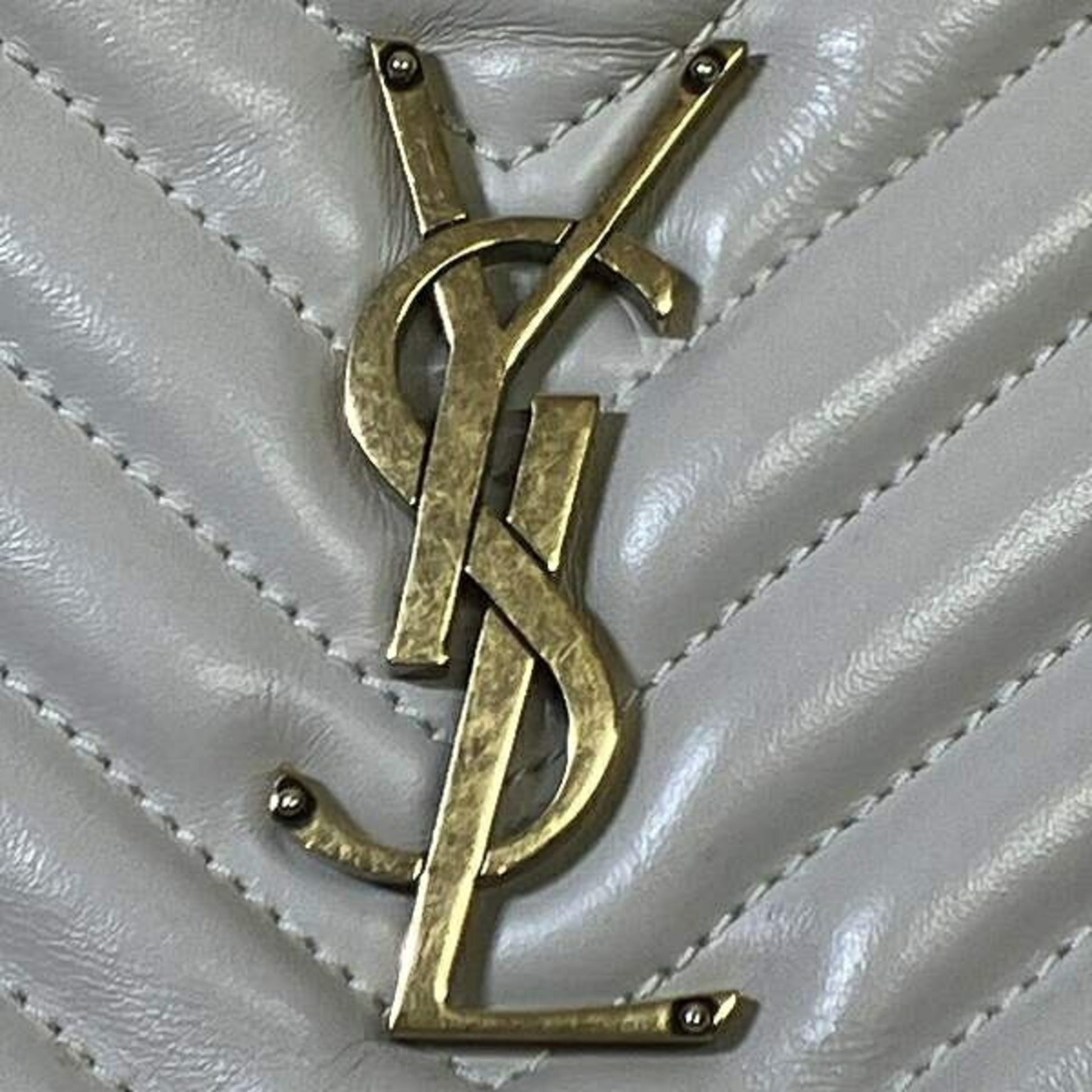 Saint Laurent Camera Lou, Beige, Leather, shoulder