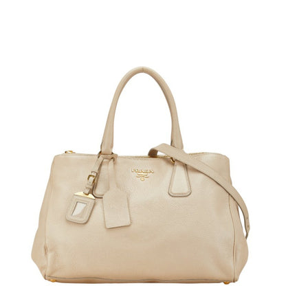 Prada Vitello, Beige, Leather, handbag