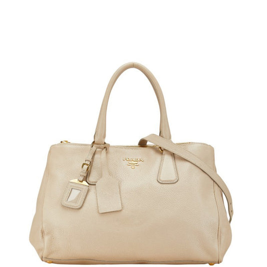 Prada Vitello, Beige, Leather, handbag