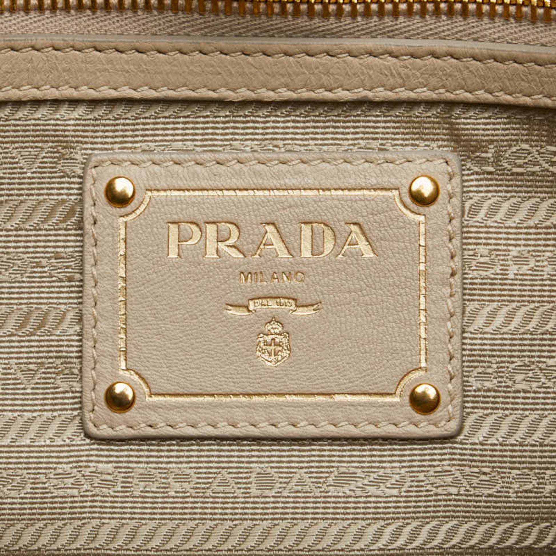 Prada Vitello, Beige, Leather, handbag