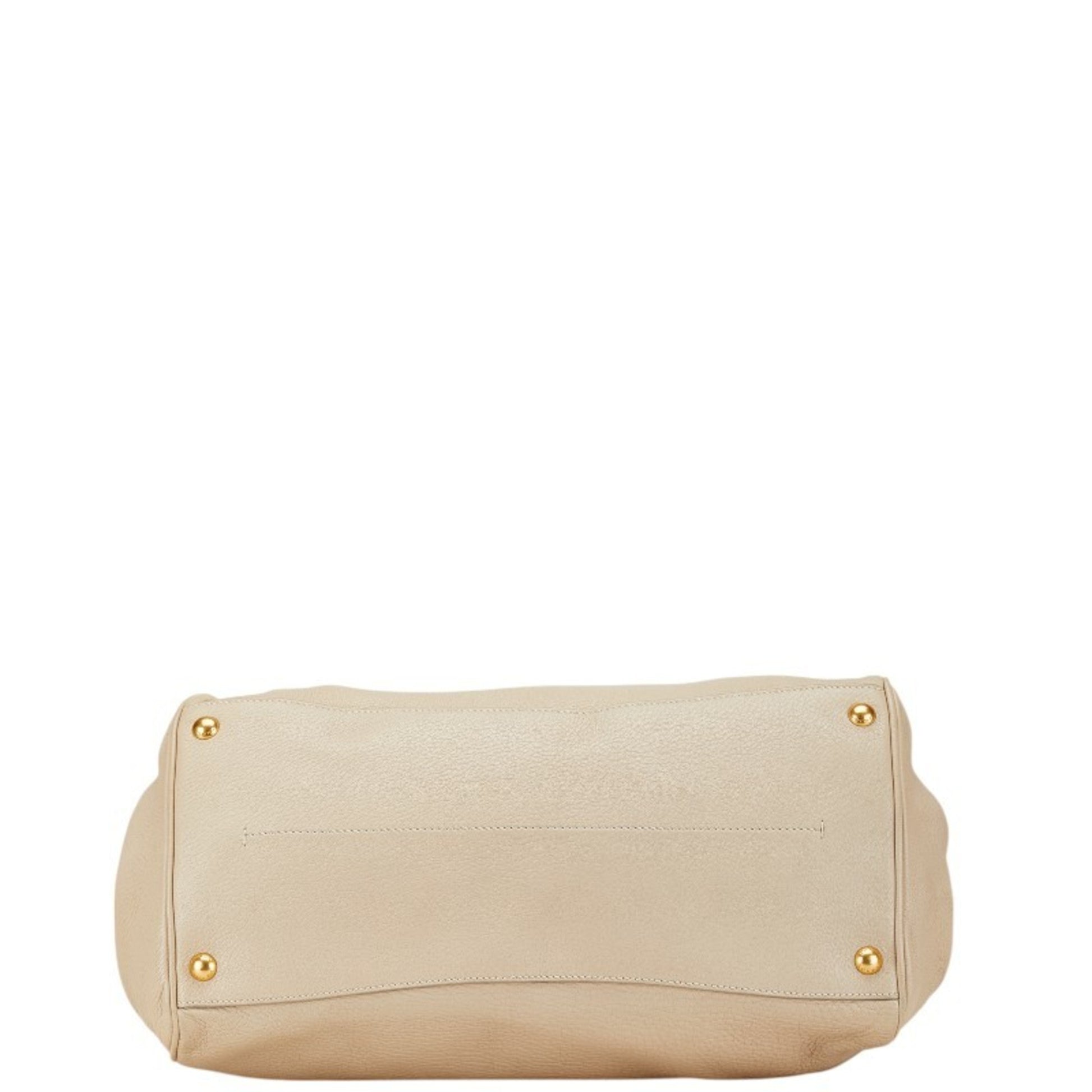 Prada Vitello, Beige, Leather, handbag