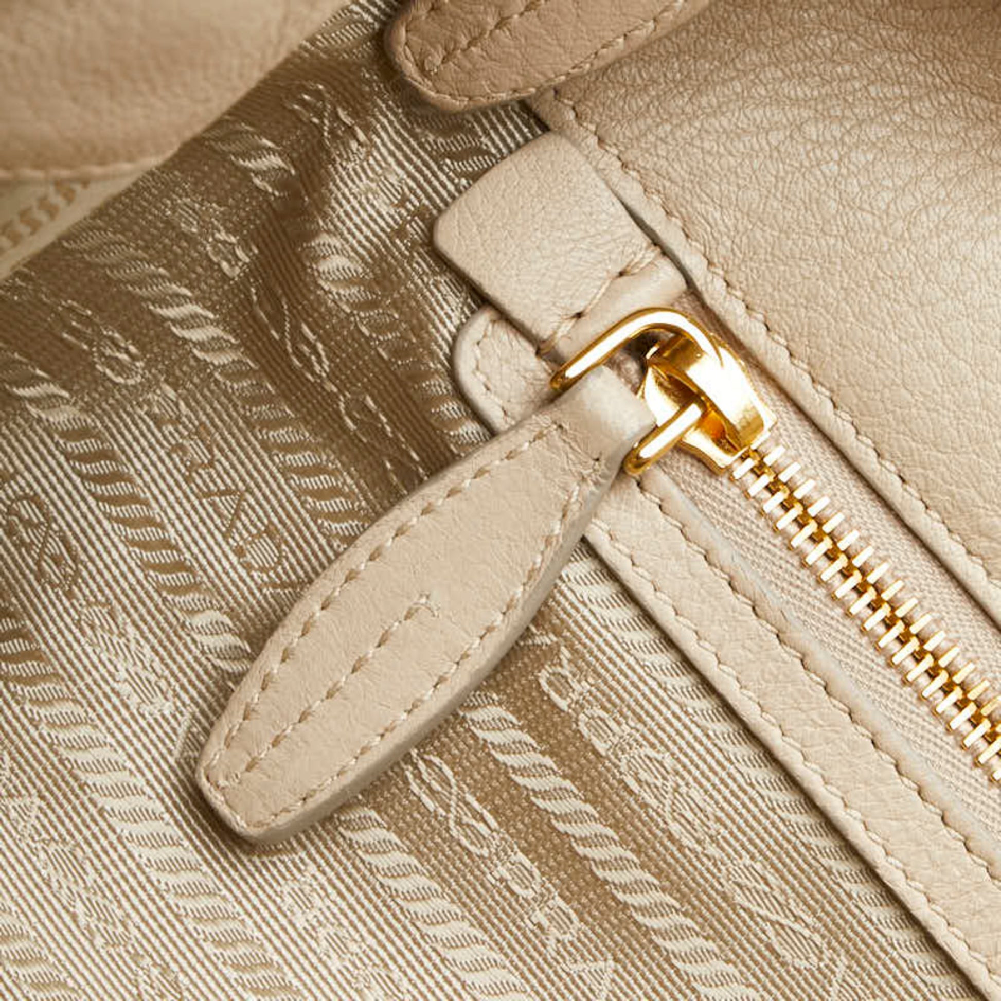 Prada Vitello, Beige, Leather, handbag