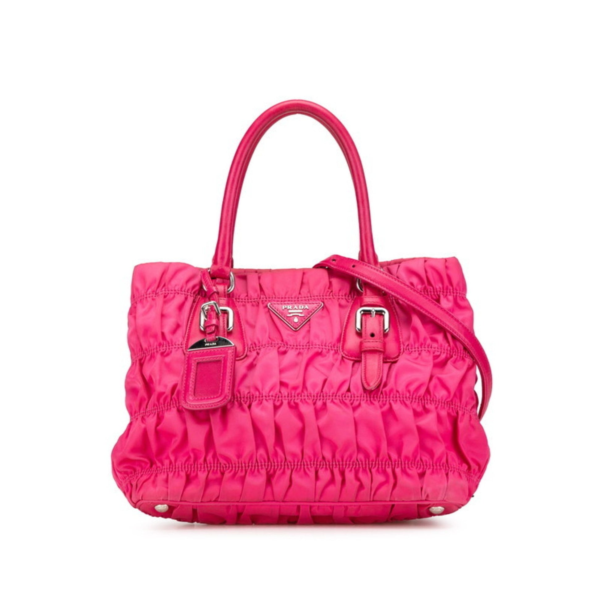 Prada Gaufre, Pink, NYLON, handbag