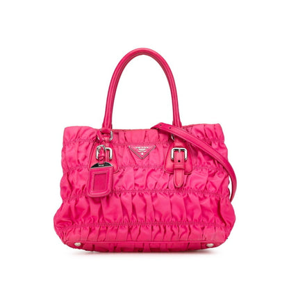 Prada Gaufre, Pink, NYLON, handbag