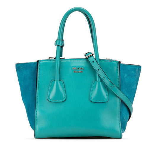 Prada Saffiano, Turquoise, Leather, handbag