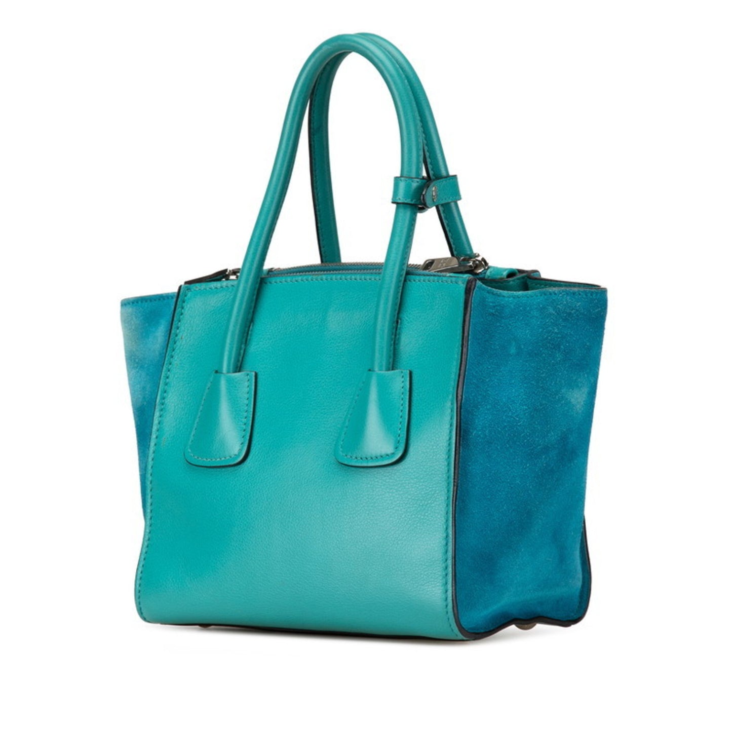 Prada Saffiano, Turquoise, Leather, handbag