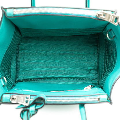Prada Saffiano, Turquoise, Leather, handbag