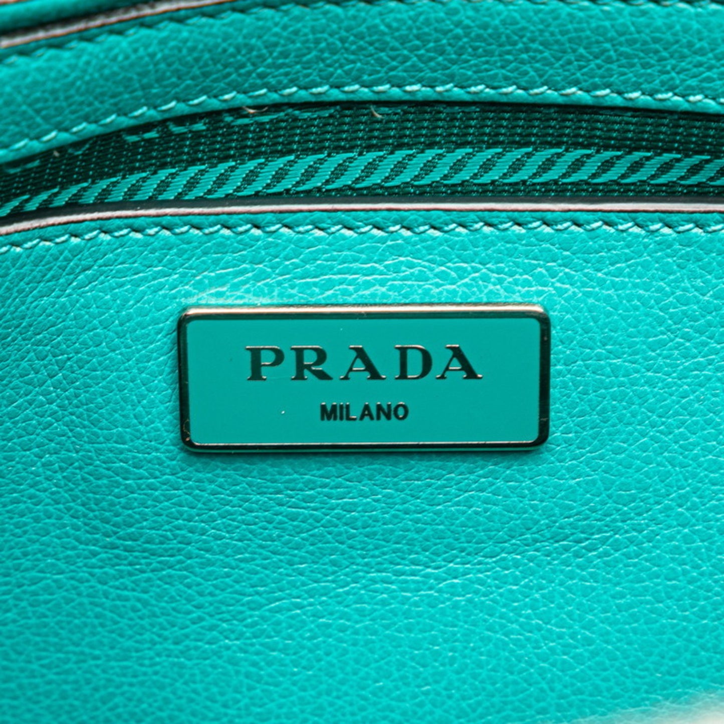 Prada Saffiano, Turquoise, Leather, handbag