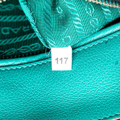Prada Saffiano, Turquoise, Leather, handbag