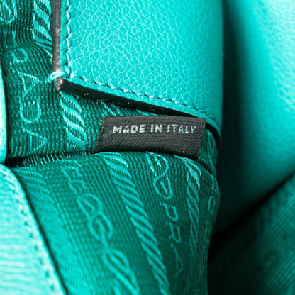 Prada Saffiano, Turquoise, Leather, handbag