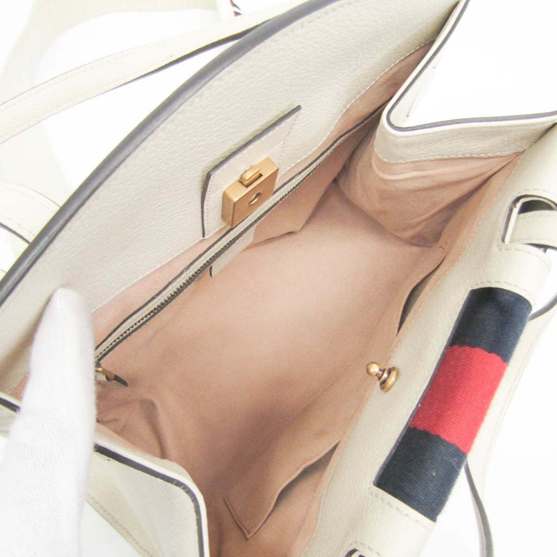 Gucci Sherry, White, Leather, shoulder