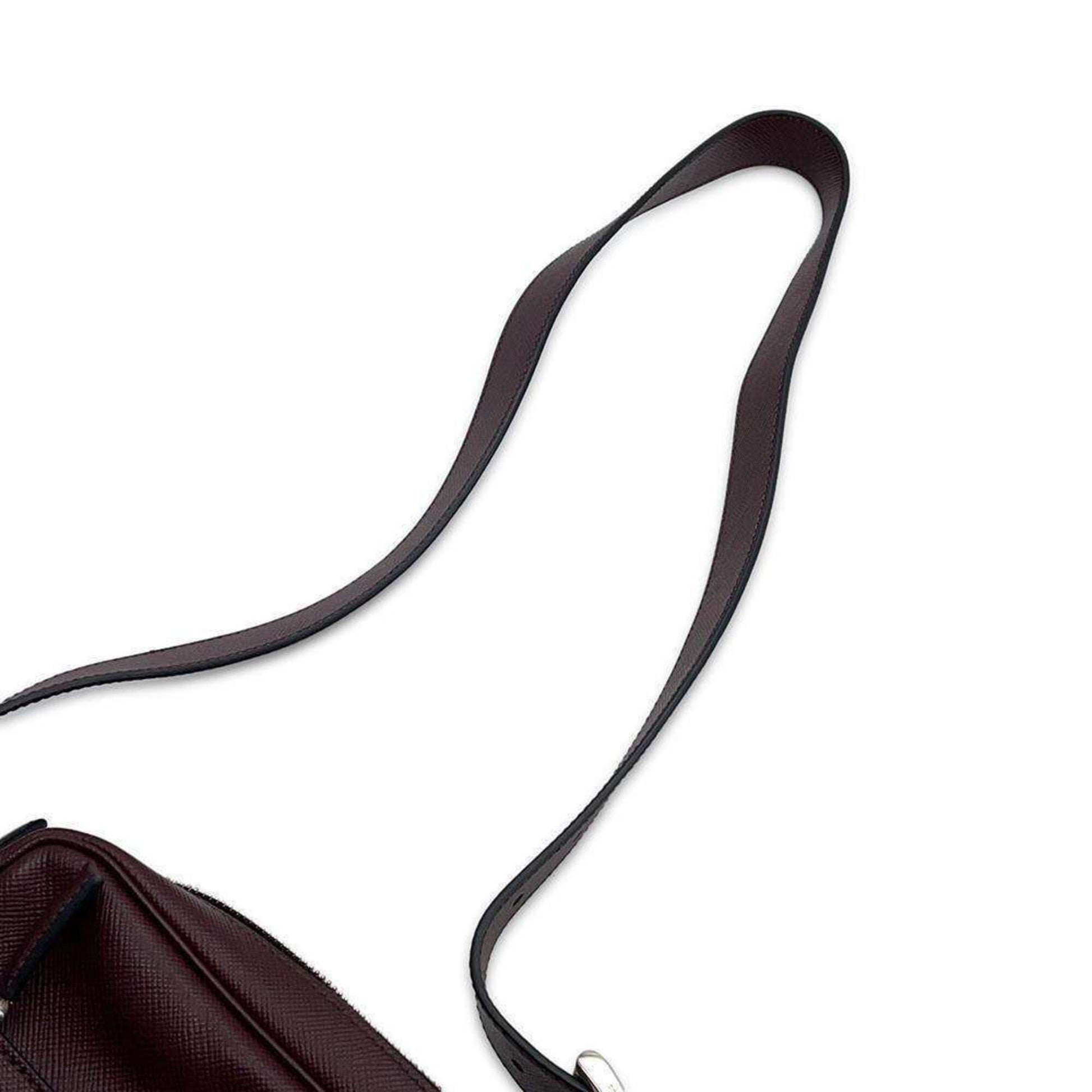 Prada Saffiano, Burgundy, Leather, shoulder