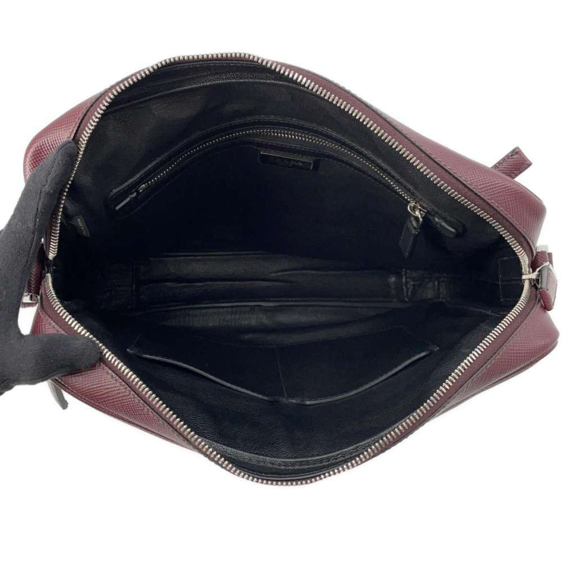 Prada Saffiano, Burgundy, Leather, shoulder