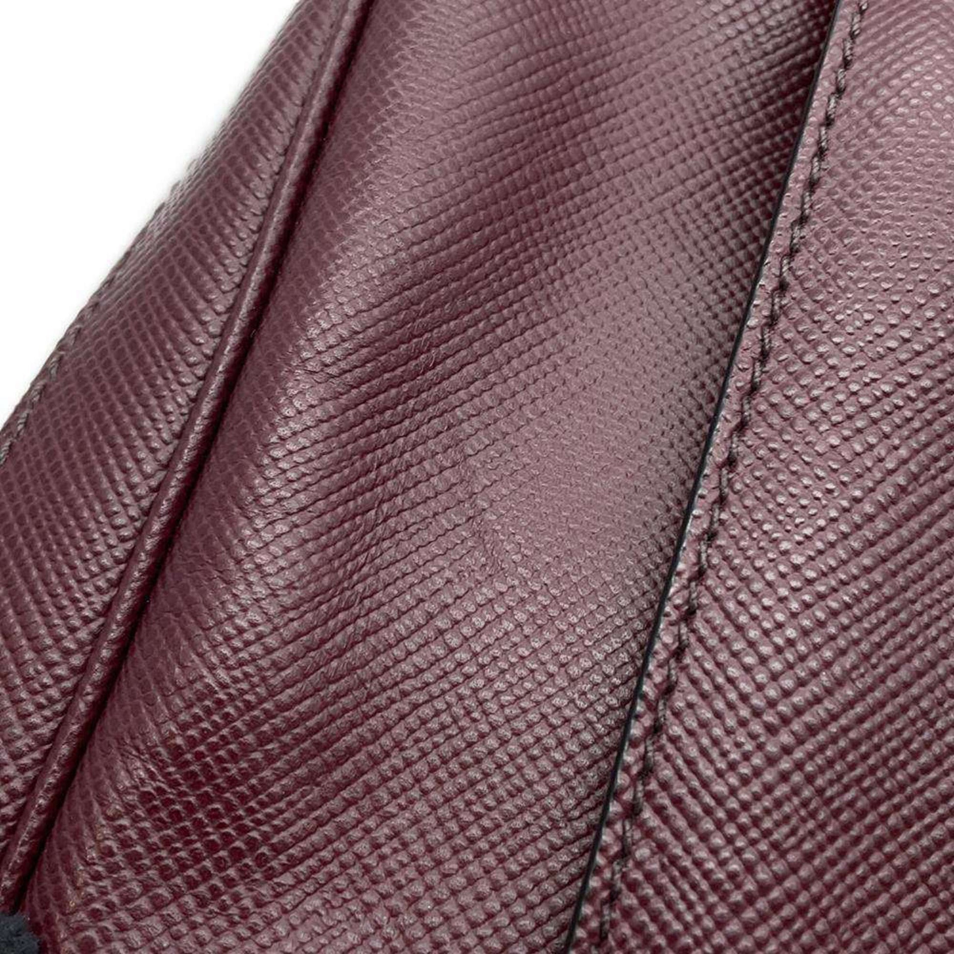 Prada Saffiano, Burgundy, Leather, shoulder