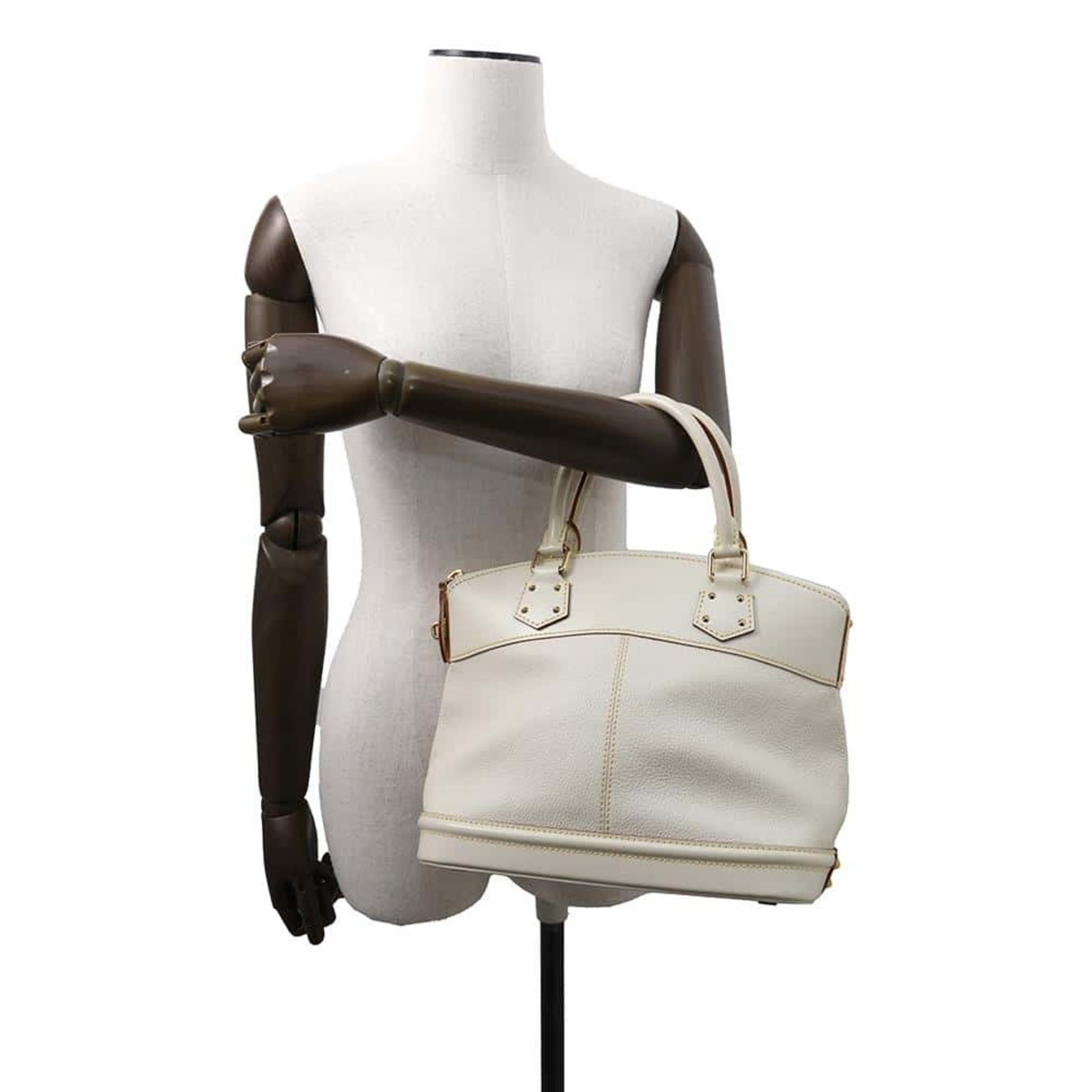 Louis Vuitton Lockit, White, Leather, handbag