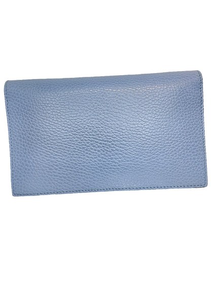 Gucci Continental Wallet GG Coated Canvas and Leather, BLUE, LEATHER, Wallets