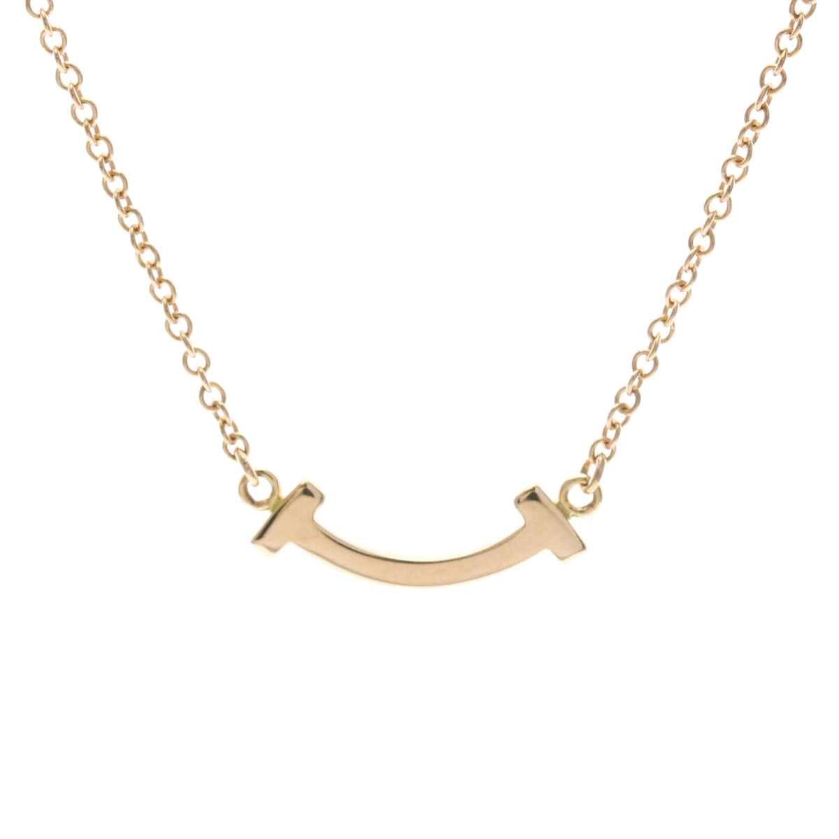 Tiffany & Co. T Smile Pendant 18K Rose Gold, Pink, Pink Gold, Necklace