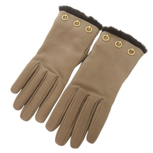 Hermès, Brown, Leather, gloves