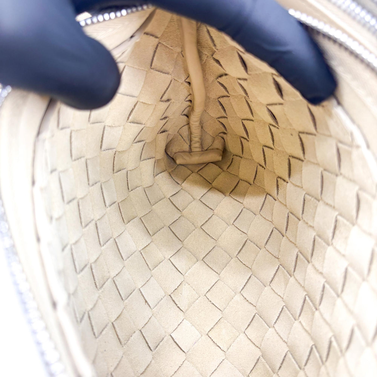 Bottega Veneta Duo Intrecciato Nappa, Beige, Leather, Handbag