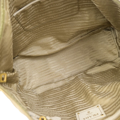 Prada Logo Convertible Shopper Canvas, Brown, Canvas, Tote Bag