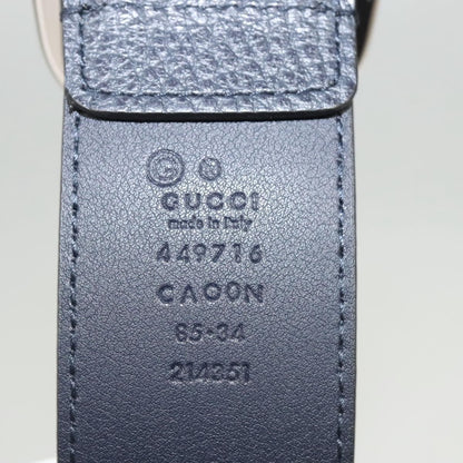 Gucci Buckle Belt Leather, Navy, Leather, Belt