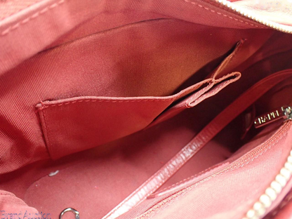 Chanel So Black Gabrielle Hobo Chevron Aged Calfskin, RED, LEATHER, Handbag