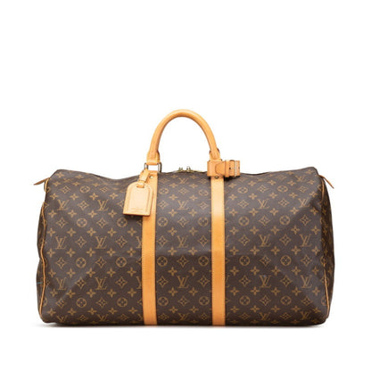 Louis Vuitton Keepall 55, Brown, Canvas, travel