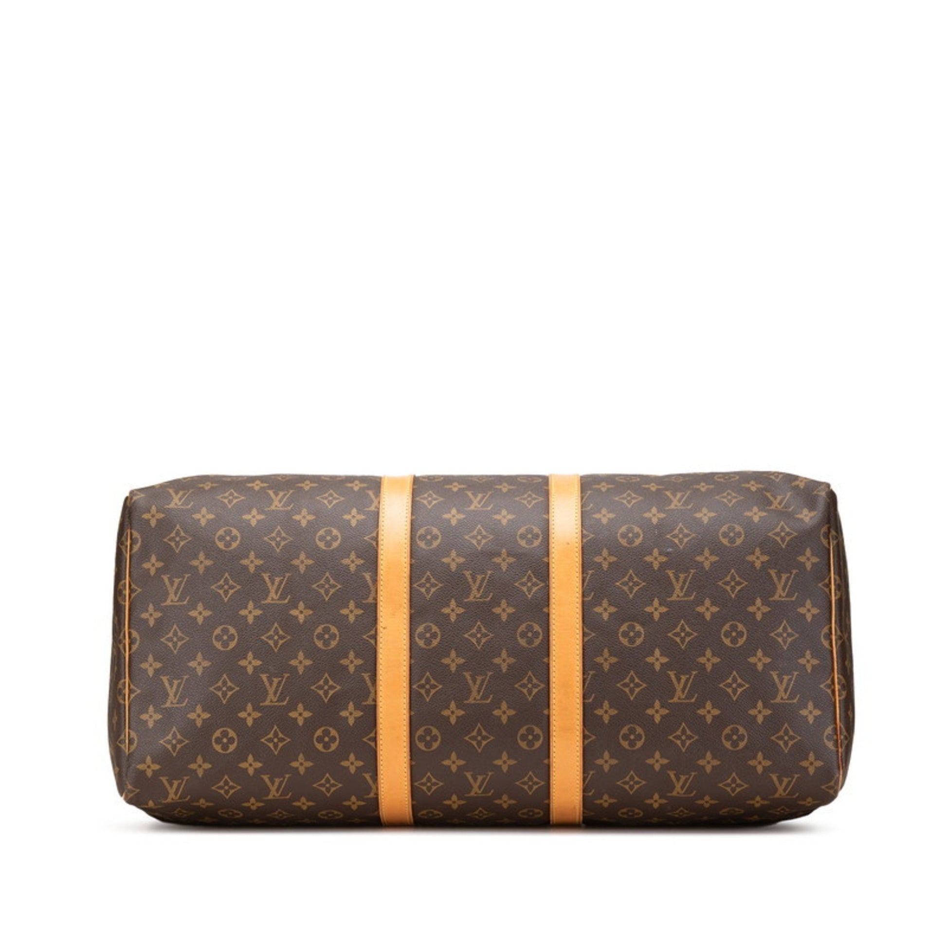 Louis Vuitton Keepall 55, Brown, Canvas, travel