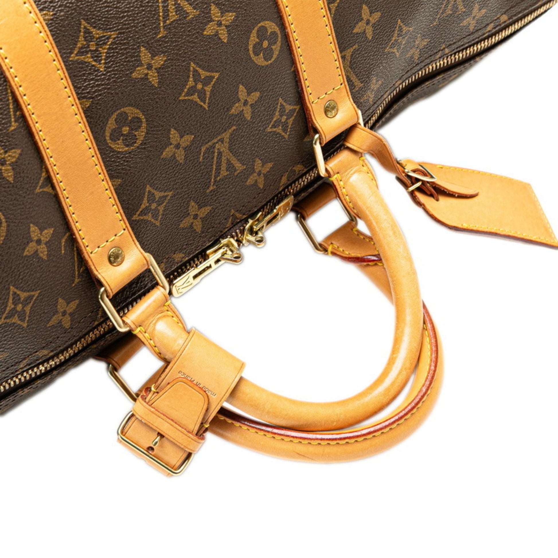 Louis Vuitton Keepall 55, Brown, Canvas, travel