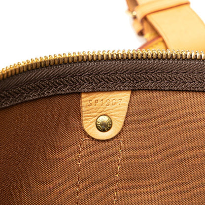Louis Vuitton Keepall 55, Brown, Canvas, travel